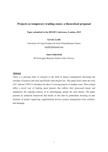 Projects as temporary trading zones: a theoretical