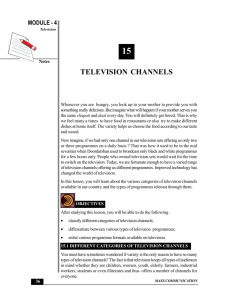 TELEVISION CHANNELS