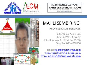 mahli sembiring - akuntan forensik