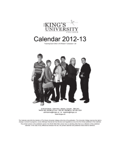 Calendar 2012-13 - Office of Enrolment Management and Registrar