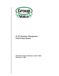 IS 257 Database Management Final Project Report