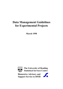 Data Management Guidelines for Experimental Projects