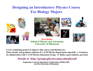 Designing an Introductory Physics Course For Biology Majors