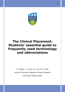 The Clinical Placement: Students' essential guide to frequently used