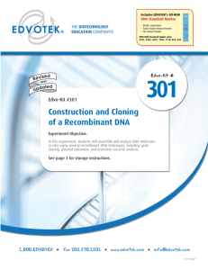 Construction and Cloning of a Recombinant DNA