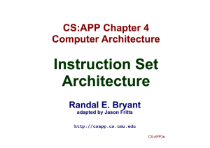 Instruction Set Architecture Instruction Set Architecture