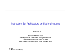 Instruction Set Architecture and its Implications
