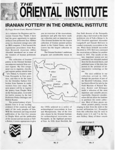 IRANIAN POTTERY IN THE ORIENTAL INSTITUTE