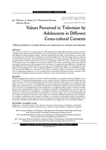 Values Perceived in Television by Adolescents in Different Cross