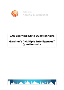 Learning Style Questionnaire Booklet
