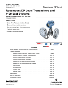 Product Data Sheets: Rosemount DP Level Transmitters and 1199