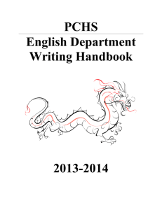 PCHS English Department Writing Handbook 2013