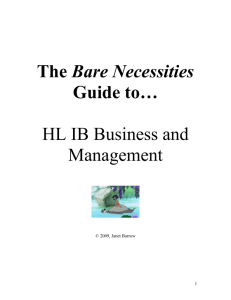 The Bare Necessities Guide to… HL IB Business and Management