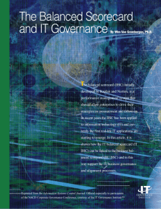 The Balanced Scorecard and IT Governance