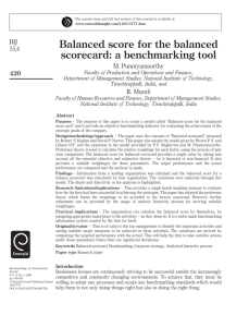 Balanced score for the balanced scorecard: a benchmarking tool