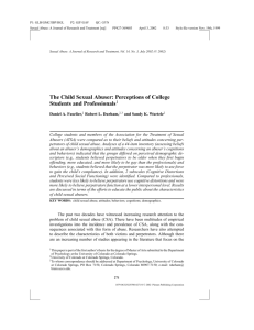 The Child Sexual Abuser: Perceptions of College Students and