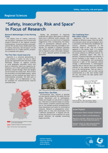 “Safety, Insecurity, Risk and Space" in Focus of Research