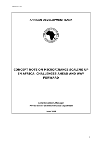 Concept Note Microfinance- scaling up in africa