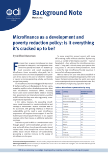 Microfinance as a development and poverty reduction policy: is it