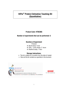 HiPer® Protein Estimation Teaching Kit (Quantitative)