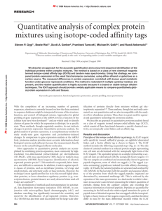 Quantitative analysis of complex protein mixtures using isotope