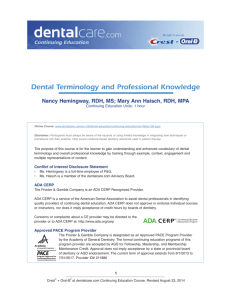 CE 136 - Dental Terminology and Professional