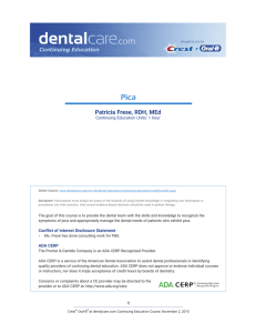 CE 465 - Pica - Dentalcare.com