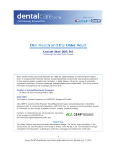 CE 8 - Oral Health and the Older Adult