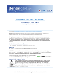 ce460 - Marijuana Use and Oral Health