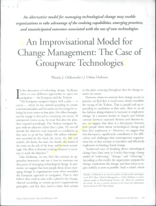 An Improvisational Model for Change Management
