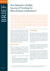 Are Deposits a Stable Source of Funding for Microfinance