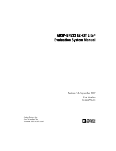 ADSP-BF533 EZ-KIT Lite® Evaluation System Manual