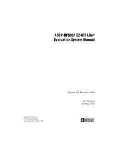 ADSP-BF506F EZ-KIT Lite® Evaluation System Manual