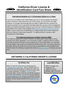 California Driver License & Identification Card Fact Sheet