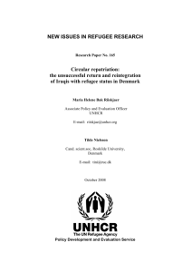 NEW ISSUES IN REFUGEE RESEARCH Circular repatriation: the