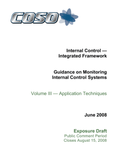 Internal Control — Integrated Framework Guidance on Monitoring