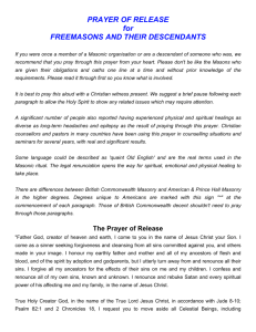 PRAYER OF RELEASE Freemason