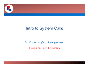 system call - Louisiana Tech University