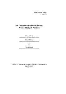 The Determinants of Food Prices: A Case Study of Pakistan