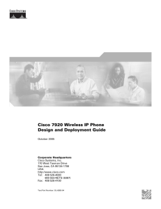 Cisco 7920 Wireless IP Phone Design and Deployment Guide