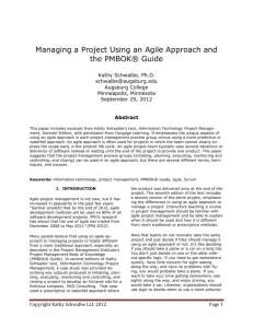 Managing a Project Using an Agile Approach and