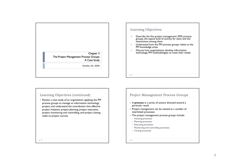 Project Management Process Groups