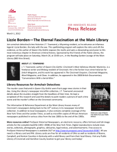 Lizzie Borden—The Eternal Fascination at the Main Library