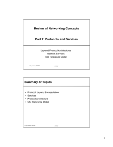 Review of Networking Concepts Part 2: Protocols and Services
