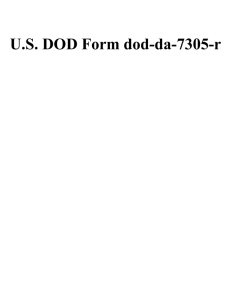 US DOD Form dod-da-7305-r