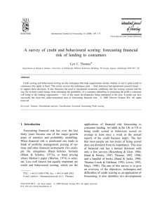 A survey of credit and behavioural scoring: forecasting financial risk