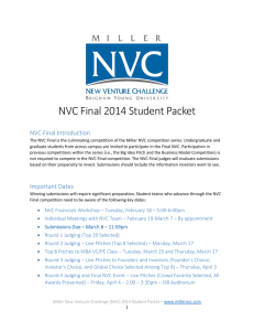 NVC Final 2014 Student Packet - Miller New Venture Challenge