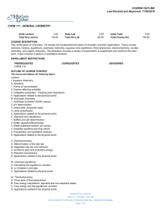 Chemistry 111 - MiraCosta College