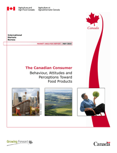 The Canadian Consumer Behaviour, Attitudes and Perceptions