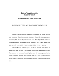 State of New Hampshire Superior Court Administrative Order 2013